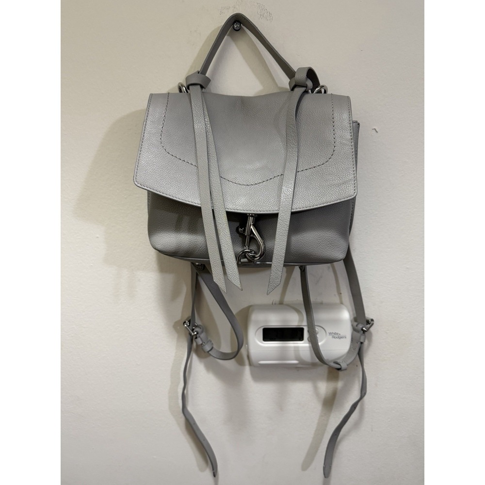 Rebecca Minkoff Stella Medium Convertible Backpack Gray Leather X1020